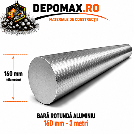 Bara rotunda aluminiu 160 mm, 3 metri, EN AW-2007